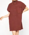 Entro Mock Neck Sweater Knit Dress In Cranberry In Pink