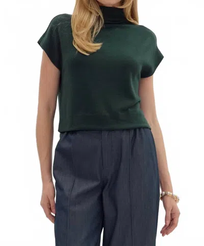 Entro Modern Mock Top In Hunter Green