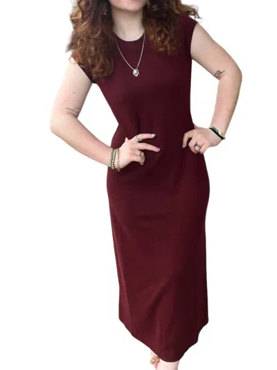 Entro Muse Midi Dress In Merlot Burgundy