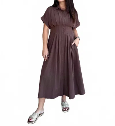 Entro Muse Midi Dress In Mocha In Brown