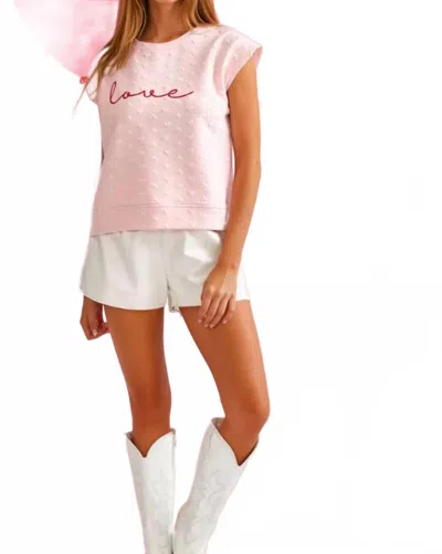 Entro My Love Cap Sleeve Top In Pink