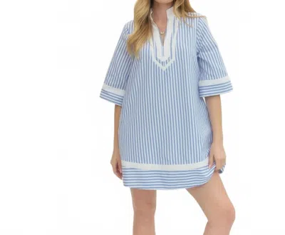 Entro Nantucket Stripe Dress In Blue