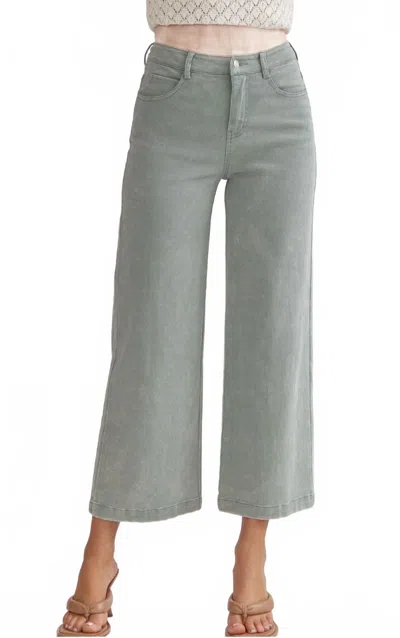 Entro Natalie Wide Leg Pants In Sage Green In Gray