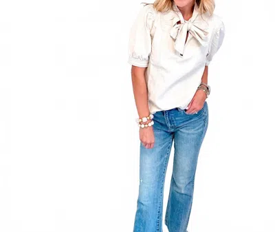 Entro Natural Bow-tastic Top In Cream In White