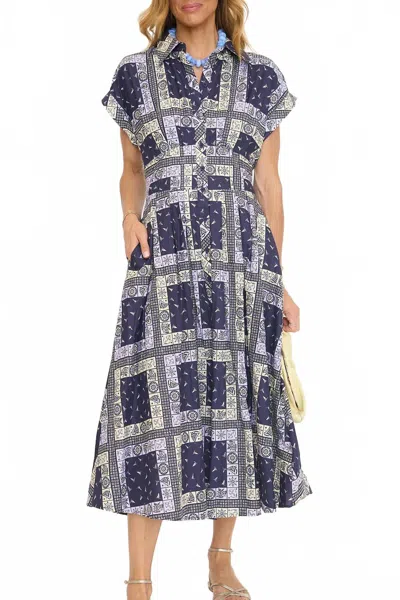 Entro Nautical Midi Dress In Navy In Blue