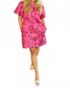 Entro Neviah Floral Metallic Jacquard Mini Dress In Pink In Pink