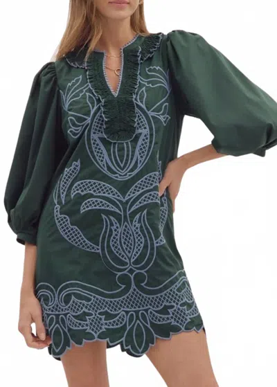 Entro Newberry Mini Dress In Hunter Green