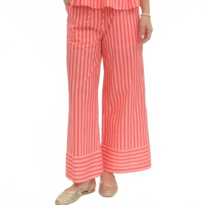 Entro Nicolette Striped Pants In Red/orange In Pink