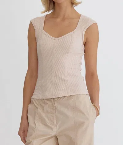 Entro No Rules Sweetheart Sleeveless Top In Light Taupe In Pink