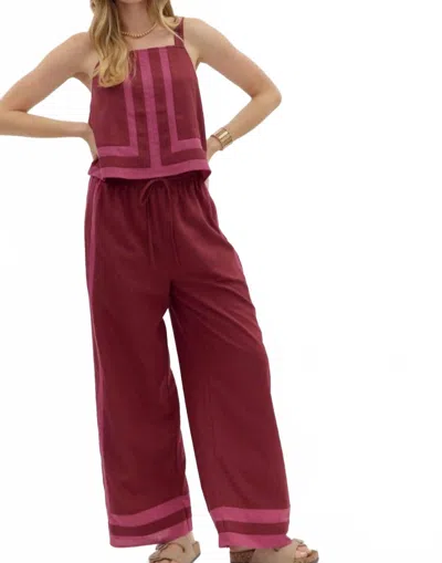 Entro Nora Pull-on Pant In Cranberry In Red