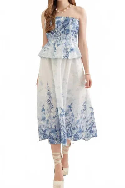 Entro Oceana Midi Dress In Blue Multi