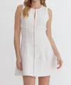Entro Old Fashioned Feeling Tweed Dress In Off White In White