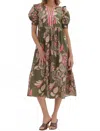 Entro Olive This Midi Dress In Green In Green