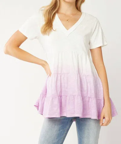 Entro Ombre Tiered Top In Lilac