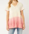 Entro Ombre Tiered Top In Rose