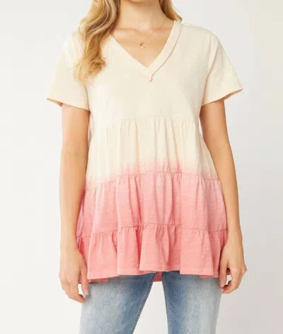 Entro Ombre Tiered Top In Rose