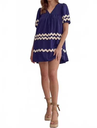 Entro On A Whim Mini Dress In Purple In Blue