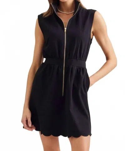 Entro On The Go Scalloped Dress In Black