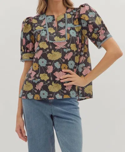 Entro Ophelia Top In Black Multi