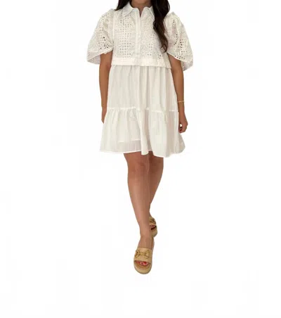 Entro Paige Dress In White In Neutral