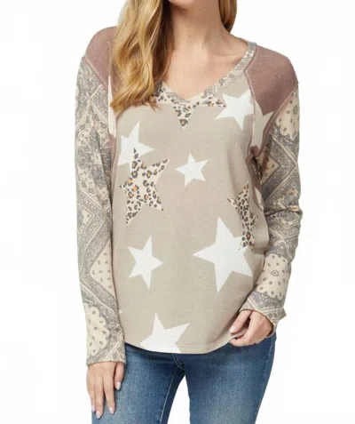 Entro Paisley Leopard And Star Top In Multi