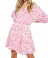 Entro Paisley Print Dress In Pink In Pink