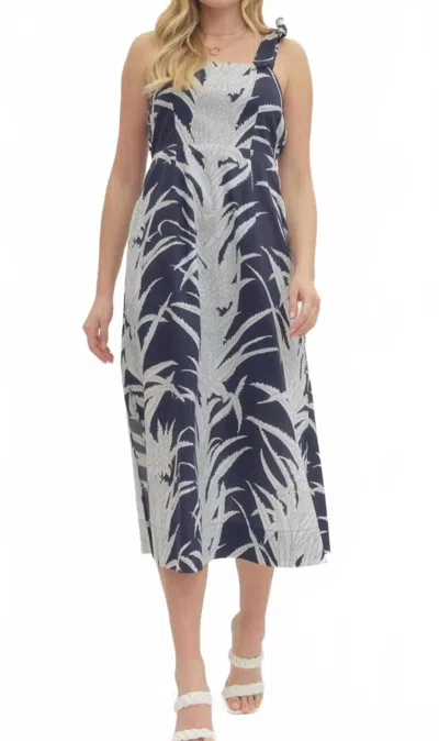 Entro Paradise Midi Dress In Navy In Blue