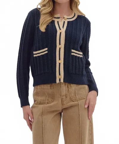 Entro Parisian Cardigan In Navy In Blue