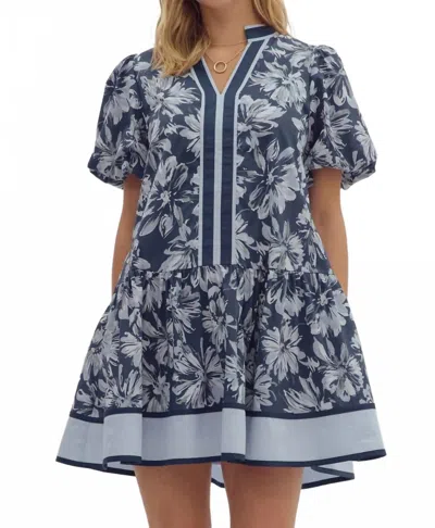 Entro Parsons Dress In Blue