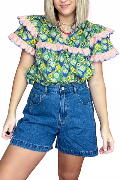 Entro Payton Short In Denim In Green