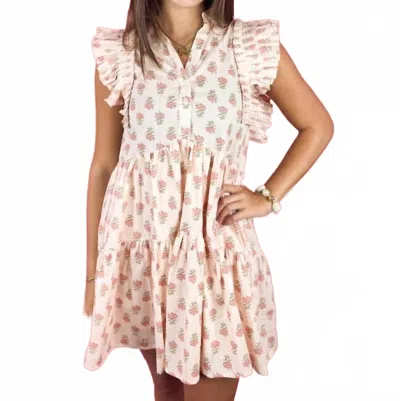 Entro Peach Blossom Collared Mini Dress In Pink