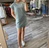 Entro Pearl Detail Denim Dress In Light Blue