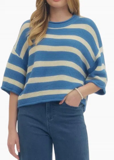 Entro Penelope Crewneck Sweater In Blue