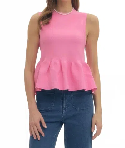 Entro Peplum Top In Pink