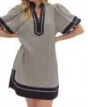 Entro Pepper Stripe Mini Dress In Multi In Black