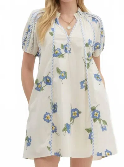 Entro Petal & Play Dress In Ivory In Multi