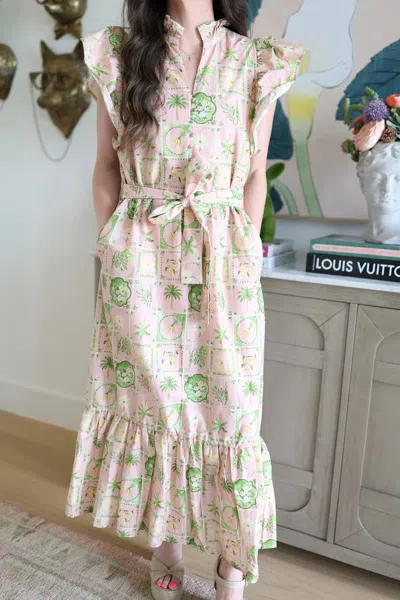 Entro Petunia Midi Dress In Salmon In Burgundy