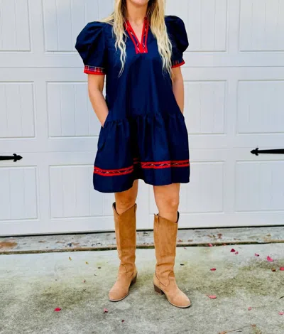 Entro Peyton Dress In Navy In Blue