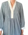 Entro Pin Stripe Dress In Sea Green In Multi