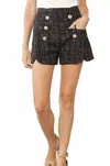 Entro Plaid High Waisted Shorts In Black In Black