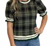 Entro Plaid Top In Hunter Green In Green