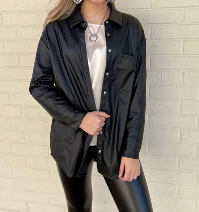 Entro Playing For Keeps Pleather Top In Black