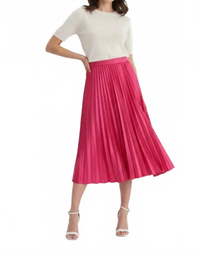 Entro Pleated Midi Skirt In Pretty In Pink