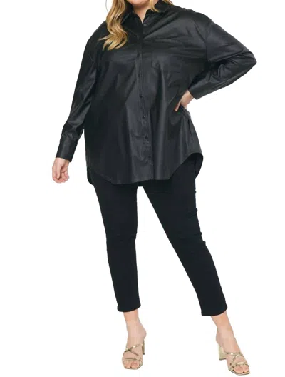 Entro Pleather Top In Black