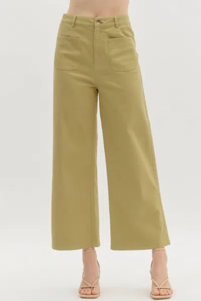 Entro Pocket Pants In Olive In Green