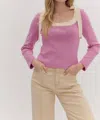 Entro Long Sleeve Top In Bubble Gum Pink And Cream In Pink
