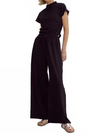 Entro Pretty Little Thing Crop Top And Palazzo Pant Set In Black