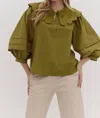Entro Catarina Collared Blouse In Olive