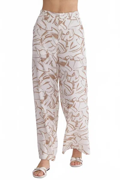 Entro Printed Pants In Beige In Pink