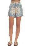 Entro Printed Shorts In Blue In Multi